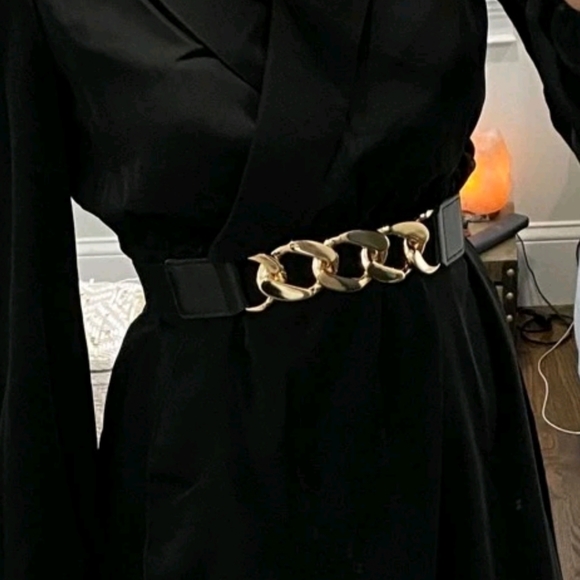 Elastic chunky black gold belt - Picture 14 of 14